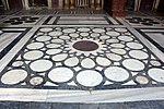 Example of marble mosaic pavement in the Madrasa of Sultan Barquq (1386)