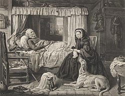 Queen Victoria reading Bible to sick fisherman Gourlay Steell, 1865