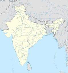 Mapa konturowa Indii, po lewej znajduje się punkt z opisem „Bhavnagar”