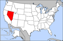 Harta Statelor Unite cu statul Nevada indicat