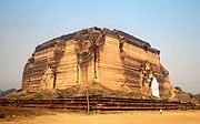 Large cracks in the incomplete Mingun Pahtodawgyi caused by the earthquake