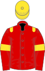 Red, yellow epaulets, armlets and cap