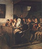 Església del poble amb devots de Benjamin Vautier (1858)