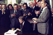 Carter signing the Airline Deregulation Act, 1978 AirlineDeregulationAct.png