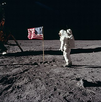 Buzz Aldrin saluting