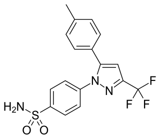 <span class="mw-page-title-main">Celecoxib</span> Nonsteroidal anti-inflammatory drug