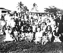 A group of Gibraltarians at the Gibraltar Evacuee Camp