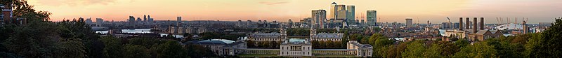 Londres bista a partir de l Oubserbatório de Greenwich