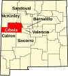 State map highlighting Cibola County