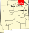 State map highlighting Colfax County