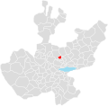 Ubication of municipality of Guadalajara in a map of the State of Jalisco.