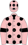 Pink, Black spots, armlets and spots on cap