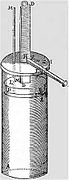 Papin's first piston steam pump, 1690