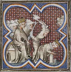 Peter I of Castile beheading by Henry II.