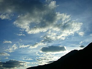 Evening sky over Davos (Switzerland)