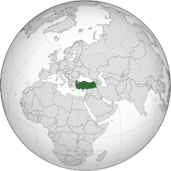 Location of تورکیه