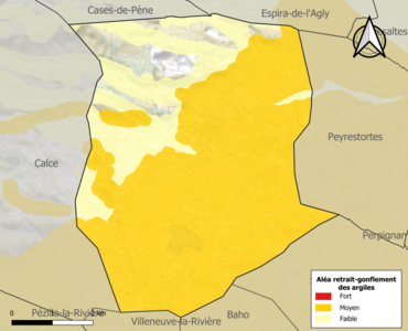 Carte des zones d'aléa retrait-gonflement des argiles.