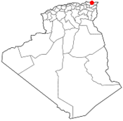 Localização de Annaba na Argélia