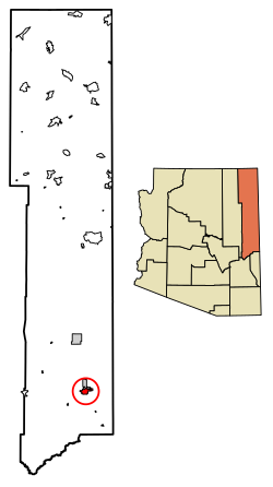 Location of Eagar in Apache County, Arizona