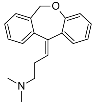 <span class="mw-page-title-main">Doxepin</span> Medication to treat depressive disorder, anxiety disorders, chronic hives, and trouble sleeping