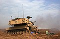 M-109A6 howitzer sends a round down range during combat operations in Fallujah, Iraq, Nov. 9.