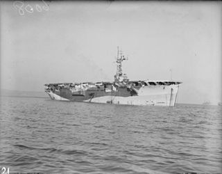 HMS <i>Campania</i> (D48) 1944 Nairana-class escort carrier of the Royal Navy