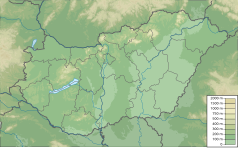 Mapa konturowa Węgier, na dole znajduje się punkt z opisem „Park Narodowy Dunaj-Drawa”