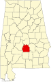 State map highlighting Lowndes County