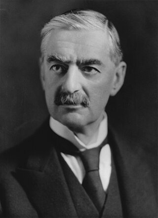 <span class="mw-page-title-main">Neville Chamberlain</span> Prime Minister of the United Kingdom from 1937 to 1940