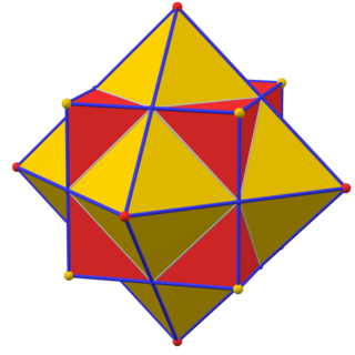 <span class="mw-page-title-main">Dual polyhedron</span> Polyhedron associated with another by swapping vertices for faces