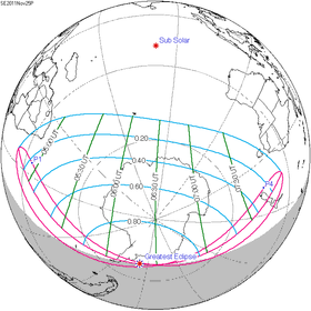 Carte de l'éclipse générale