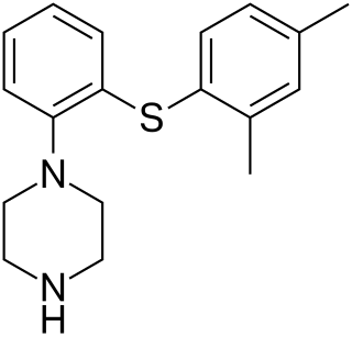 <span class="mw-page-title-main">Vortioxetine</span> Serotonin modulator antidepressant