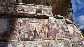 Vandalized Byzantine frescoes