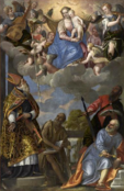 Apparition de la Vierge aux ss. Antoine, Paul et Pierre de Veronese pour l’oratoire saint Antoine de Pesaro (à l’inventaire de 1797).