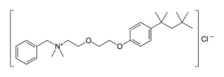 <span class="mw-page-title-main">Benzethonium chloride</span> Chemical compound