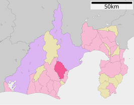 Situering van Fujieda in de prefectuur Shizuoka