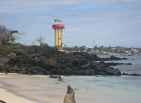 Puerto Baquerizo Moreno, vue partielle du port.