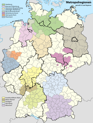 Metropolregion Mitteldeutschland (in Rot)