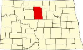 Locatie van McHenry County in North Dakota