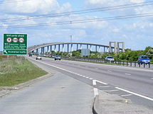 The A249 approaching the Sheppey Crossing from the south Sheppeycrossing-by-PAUL-FARMER.jpg