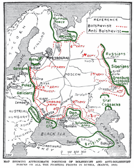 Франко-греческий фронт от Одессы до Севастополя, март 1919 (англ.)