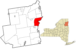 Location in Essex County and the state of New York