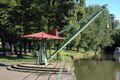 ancient crane of 1830 next to the Wilhelm's canal in Heilbronn (Germany)