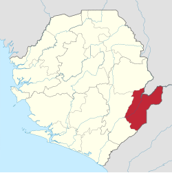 Location of Kailahun District in Sierra Leone