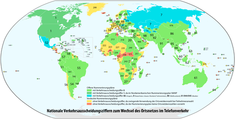 Verkehrsausscheidungsziffern im nationalen Telefonverkehr