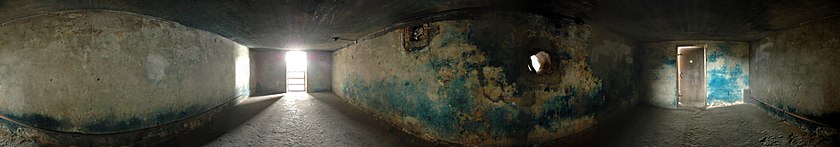 Panoramaaufnahme der Gaskammer im KZ Majdanek