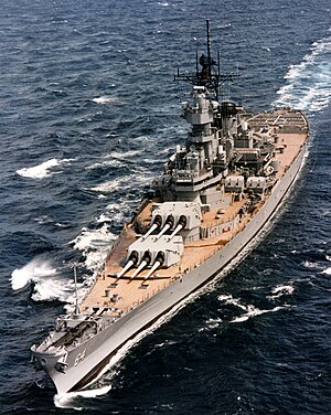 USS Wisconsin till sjöss, cirka 1990