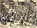 Fête des fous, gravure de Pieter Van der Heyden, en 1559, d'après Brueghel