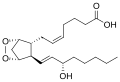 de: Struktur von Prostaglandin H2; en: Structure of prostaglandin H2