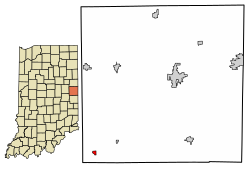 Location of Losantville in Randolph County, Indiana.